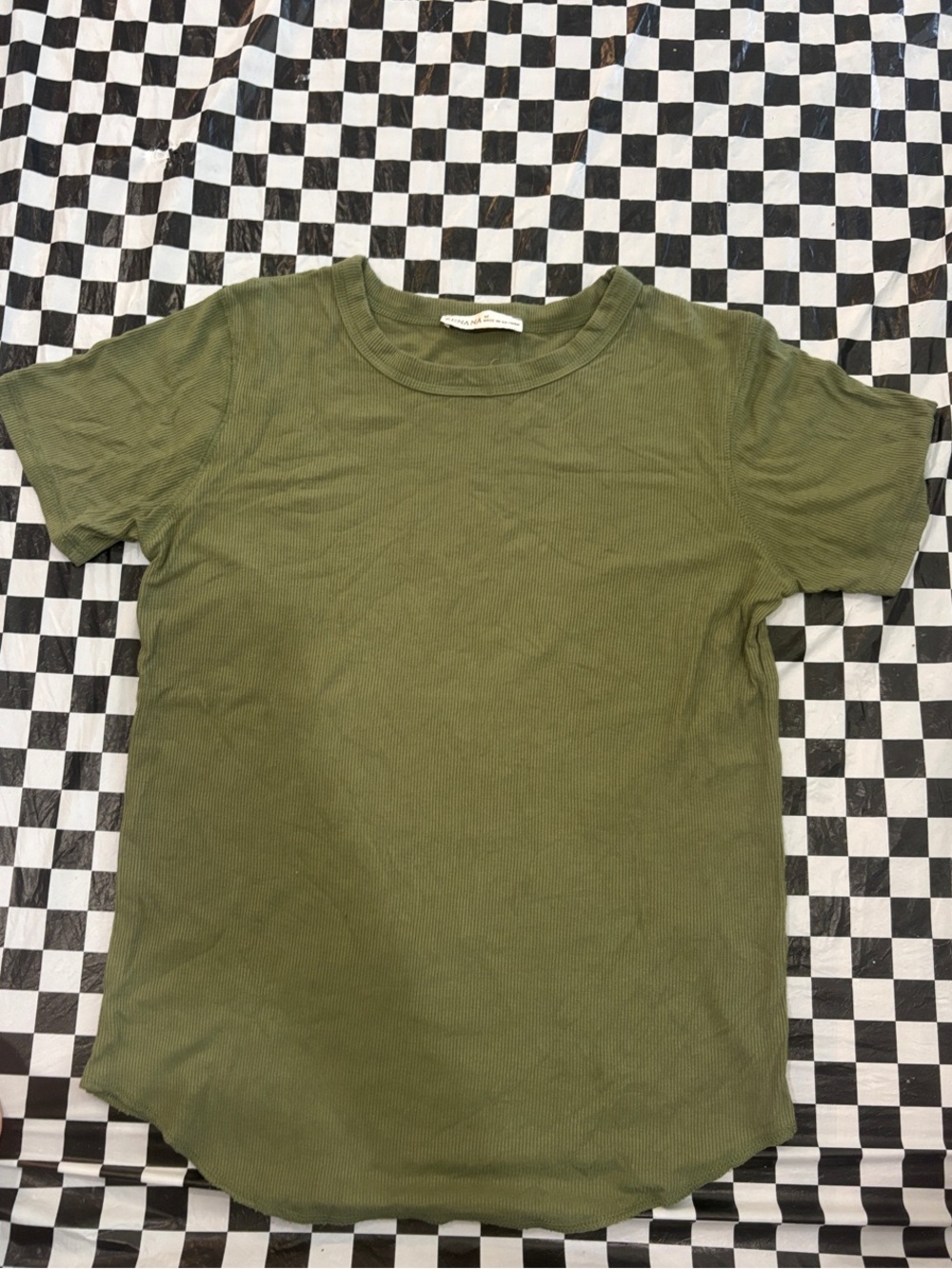 Kids Olive Green Short Sleeve Crewneck Tee